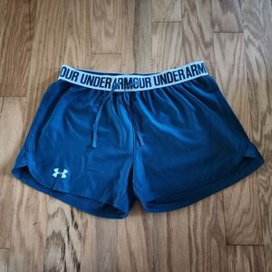 Under Armour Women's Athletic Running Shorts Elastic Waistband Teal‎ Small